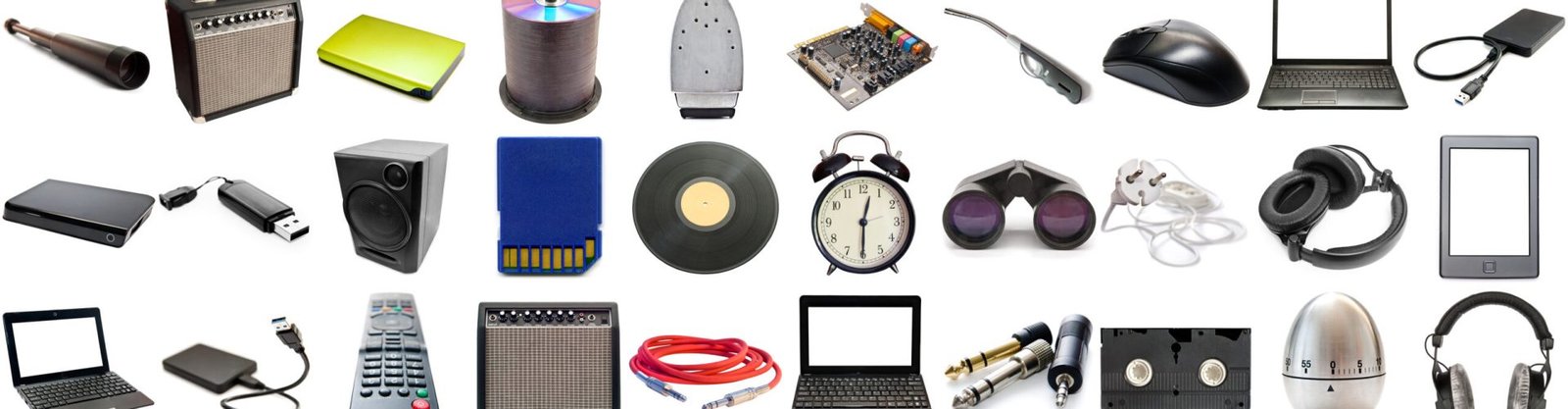 technology collection isolated on a white background